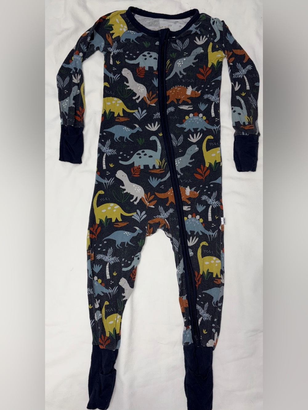 Little Sleepies Jurassic Jungle dinosaur print zippy Sz 12-18 months